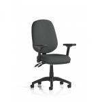 Eclipse Plus II Lever Task Operator Chair With Height Adjustable And Folding Arms Bespoke Colour Back And Seat Quest Mussel KCUP3120