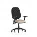 Eclipse Plus II Lever Task Operator Chair With Height Adjustable And Folding Arms Bespoke Colour Seat Quest Salt KCUP3133
