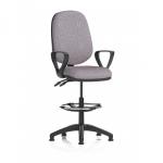 Eclipse Plus II Lever Task Operator Chair With High Rise Draughtsman Kit With Loop Arms Bespoke Colour Back And Seat Rivet Fuse KCUP3162