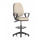 Eclipse Plus II Lever Task Operator Chair With High Rise Draughtsman Kit With Loop Arms Bespoke Colour Back And Seat Quest Salt KCUP3169