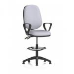 Eclipse Plus II Lever Task Operator Chair With High Rise Draughtsman Kit With Loop Arms Bespoke Colour Back And Seat Quest Shell KCUP3170