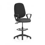 Eclipse Plus II Lever Task Operator Chair With High Rise Draughtsman Kit With Loop Arms Bespoke Colour Seat Quest Mussel KCUP3180
