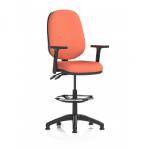 Eclipse Plus II Lever Task Operator Chair With High Rise Draughtsman Kit With Height Adjustable Arms Bespoke Colour Back And Seat Quest Crab KCUP3189