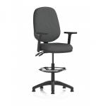 Eclipse Plus II Lever Task Operator Chair With High Rise Draughtsman Kit With Height Adjustable Arms Bespoke Colour Back And Seat Quest Mussel KCUP3192
