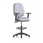 Eclipse Plus II Lever Task Operator Chair With High Rise Draughtsman Kit With Height Adjustable Arms Bespoke Colour Back And Seat Quest Shell KCUP3194
