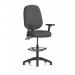 Eclipse Plus II Lever Task Operator Chair High Rise Draughtsman Kit With Height Adjustable And Folding Arms Bespoke Colour Back And Seat Quest Mussel KCUP3216