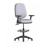 Eclipse Plus II Lever Task Operator Chair High Rise Draughtsman Kit With Height Adjustable And Folding Arms Bespoke Colour Back And Seat Quest Shell KCUP3218