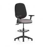 Eclipse Plus II Lever Task Operator Chair With High Rise Draughtsman Kit With Height Adjustable And Folding Arms Bespoke Colour Seat Rivet Fuse KCUP3222
