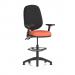 Eclipse Plus II Lever Task Operator Chair With High Rise Draughtsman Kit With Height Adjustable And Folding Arms Bespoke Colour Seat Quest Crab KCUP3225
