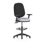 Eclipse Plus II Lever Task Operator Chair With High Rise Draughtsman Kit With Height Adjustable And Folding Arms Bespoke Colour Seat Quest Shell KCUP3230