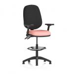 Eclipse Plus II Lever Task Operator Chair With High Rise Draughtsman Kit With Height Adjustable And Folding Arms Bespoke Colour Seat Quest Shrimp KCUP3231