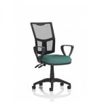 Eclipse Plus II Lever Task Operator Chair Mesh Back With Loop Arms Bespoke Colour Seat Quest Kelp KCUP3250