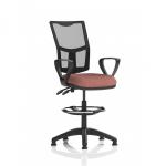 Eclipse Plus II Lever Task Operator Chair Mesh Back With High Rise Draughtsman Kit With Loop Arms Bespoke Colour Seat Rivet Forge KCUP3293