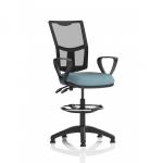 Eclipse Plus II Lever Task Operator Chair Mesh Back With High Rise Draughtsman Kit With Loop Arms Bespoke Colour Seat Rivet Quench KCUP3295