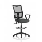 Eclipse Plus II Lever Task Operator Chair Mesh Back With High Rise Draughtsman Kit With Loop Arms Bespoke Colour Seat Quest Mussel KCUP3300