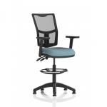 Eclipse Plus II Lever Task Operator Chair Mesh Back With High Rise Draughtsman Kit With Height Adjustable Arms Bespoke Colour Seat Rivet Quench KCUP3307