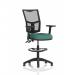Eclipse Plus II Lever Task Operator Chair Mesh Back With High Rise Draughtsman Kit With Height Adjustable Arms Bespoke Colour Seat Quest Kelp KCUP3310