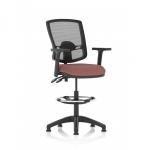 Eclipse Plus II Lever Task Operator Chair Deluxe Mesh Back With High Rise Draughtsman Kit With Height Adjustable Arms Bespoke Colour Seat Rivet Forge KCUP3401