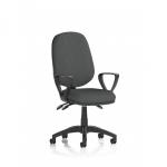 Eclipse Plus III Lever Task Operator Chair With Loop Arms Bespoke Colour Back And Seat Quest Mussel KCUP3456