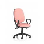 Eclipse Plus III Lever Task Operator Chair With Loop Arms Bespoke Colour Back And Seat Quest Shrimp KCUP3459