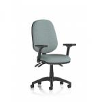 Eclipse Plus III Lever Task Operator Chair With Height Adjustable And Folding Arms Bespoke Colour Back And Seat Rivet Tensile KCUP3500