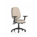 Eclipse Plus III Lever Task Operator Chair With Height Adjustable And Folding Arms Bespoke Colour Back And Seat Quest Salt KCUP3505