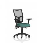 Eclipse Plus III Lever Task Operator Chair Mesh Back With Height Adjustable And Folding Arms Bespoke Colour Seat Quest Kelp KCUP3562