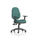 Eclipse Plus XL Lever Task Operator Chair With Height Adjustable Arms Bespoke Colour Back And Seat Quest Kelp KCUP3670