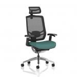 Ergo Click Mesh Back With Headrest Bespoke Colour Seat Quest Kelp KCUP3730