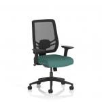 Ergo Twist Mesh Back Ergonomic Task Operator Office Chair With Height Adjustable Arms Bespoke Colour Seat Quest Kelp KCUP3742