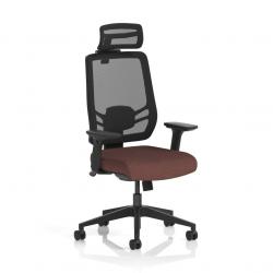 Ergo Twist Mesh Back Ergonomic Task Operator Office Chair With Height Adjustable Arms With Headrest Bespoke Colour Seat Rivet Forge KCUP3749