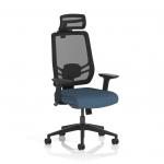 Ergo Twist Mesh Back Ergonomic Task Operator Office Chair With Height Adjustable Arms With Headrest Bespoke Colour Seat Rivet Quench KCUP3751
