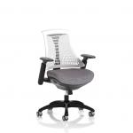 Flex Task Operator Chair Black Frame White Back Bespoke Colour Seat Rivet Fuse KCUP3774