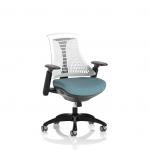 Flex Task Operator Chair Black Frame White Back Bespoke Colour Seat Rivet Quench KCUP3775