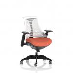 Flex Task Operator Chair Black Frame White Back Bespoke Colour Seat Quest Crab KCUP3777