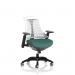 Flex Task Operator Chair Black Frame White Back Bespoke Colour Seat Quest Kelp KCUP3778