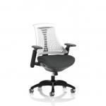 Flex Task Operator Chair Black Frame White Back Bespoke Colour Seat Quest Mussel KCUP3780