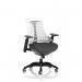 Flex Task Operator Chair Black Frame White Back Bespoke Colour Seat Quest Mussel KCUP3780