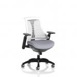 Flex Task Operator Chair Black Frame White Back Bespoke Colour Seat Quest Shell KCUP3782