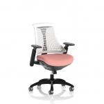 Flex Task Operator Chair Black Frame White Back Bespoke Colour Seat Quest Shrimp KCUP3783