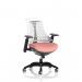 Flex Task Operator Chair Black Frame White Back Bespoke Colour Seat Quest Shrimp KCUP3783