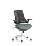 Flex Task Operator Chair White Frame Black Back Bespoke Colour Seat Rivet Tensile KCUP3788