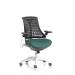 Flex Task Operator Chair White Frame Black Back Bespoke Colour Seat Quest Kelp KCUP3790