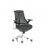 Flex Task Operator Chair White Frame Black Back Bespoke Colour Seat Quest Mussel KCUP3792