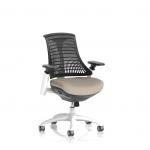 Flex Task Operator Chair White Frame Black Back Bespoke Colour Seat Quest Salt KCUP3793