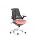 Flex Task Operator Chair White Frame Black Back Bespoke Colour Seat Quest Shrimp KCUP3795