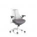 Flex Task Operator Chair White Frame White Back Bespoke Colour Seat Rivet Fuse KCUP3798