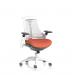 Flex Task Operator Chair White Frame White Back Bespoke Colour Seat Quest Crab KCUP3801