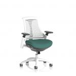 Flex Task Operator Chair White Frame White Back Bespoke Colour Seat Quest Kelp KCUP3802