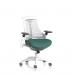 Flex Task Operator Chair White Frame White Back Bespoke Colour Seat Quest Kelp KCUP3802